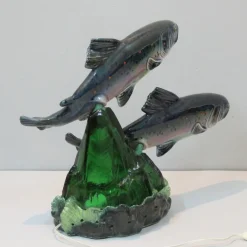 Outlet Pamono Ceramic Trout Lamp by S. R. Bonome, 1950s