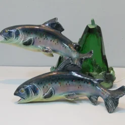 Outlet Pamono Ceramic Trout Lamp by S. R. Bonome, 1950s