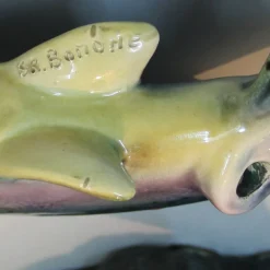 Outlet Pamono Ceramic Trout Lamp by S. R. Bonome, 1950s