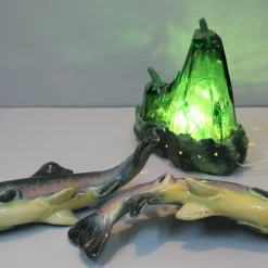 Outlet Pamono Ceramic Trout Lamp by S. R. Bonome, 1950s