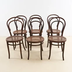 Discount Pamono Chairs in Wood and Vienna Straw from Thonet, Set of 6