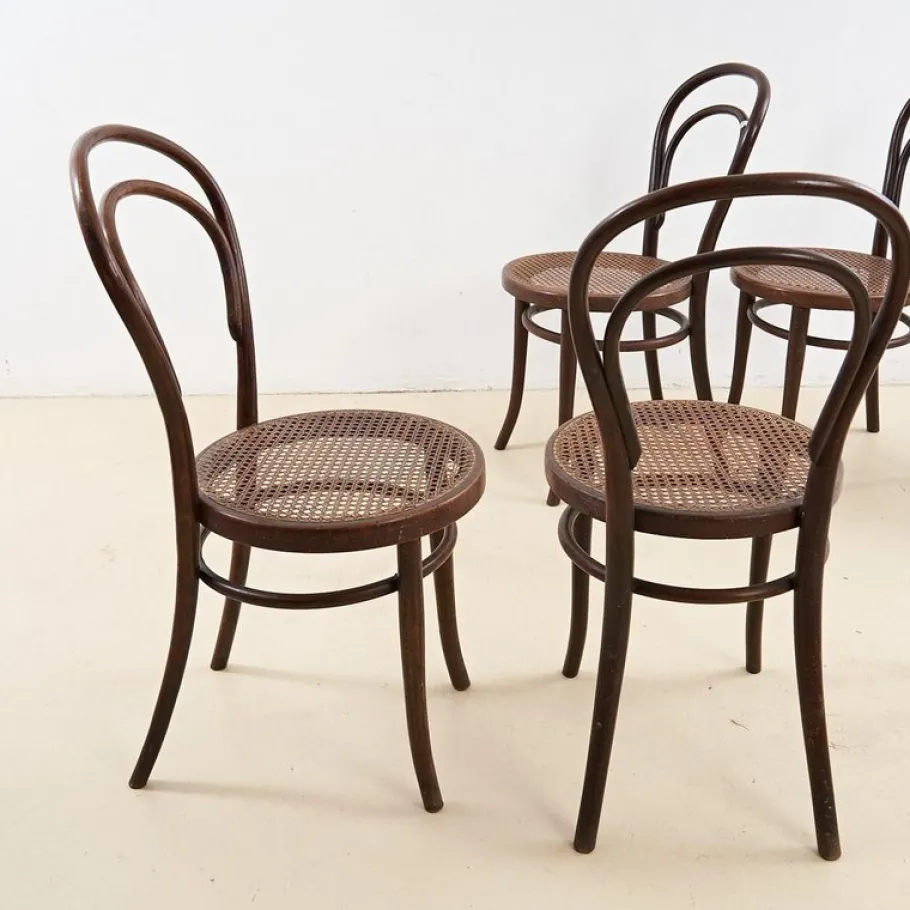 Discount Pamono Chairs in Wood and Vienna Straw from Thonet, Set of 6
