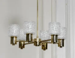 Online Pamono Chandelier attributed to Carl Fagerlund for Orrefors, Sweden, 1950s