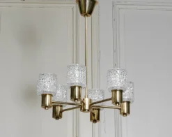 Online Pamono Chandelier attributed to Carl Fagerlund for Orrefors, Sweden, 1950s