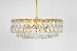 Discount Pamono Chandelier Brass and Crystal Glass from Bakalowits, Austria, 1960s