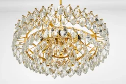 Discount Pamono Chandelier Brass and Crystal Glass from Bakalowits, Austria, 1960s