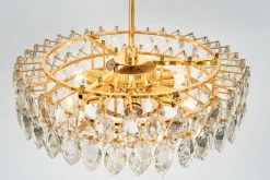 Discount Pamono Chandelier Brass and Crystal Glass from Bakalowits, Austria, 1960s