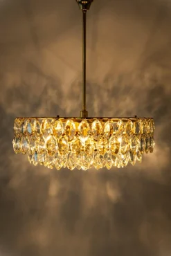 Discount Pamono Chandelier Brass and Crystal Glass from Bakalowits, Austria, 1960s