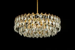 Discount Pamono Chandelier Brass and Crystal Glass from Bakalowits, Austria, 1960s