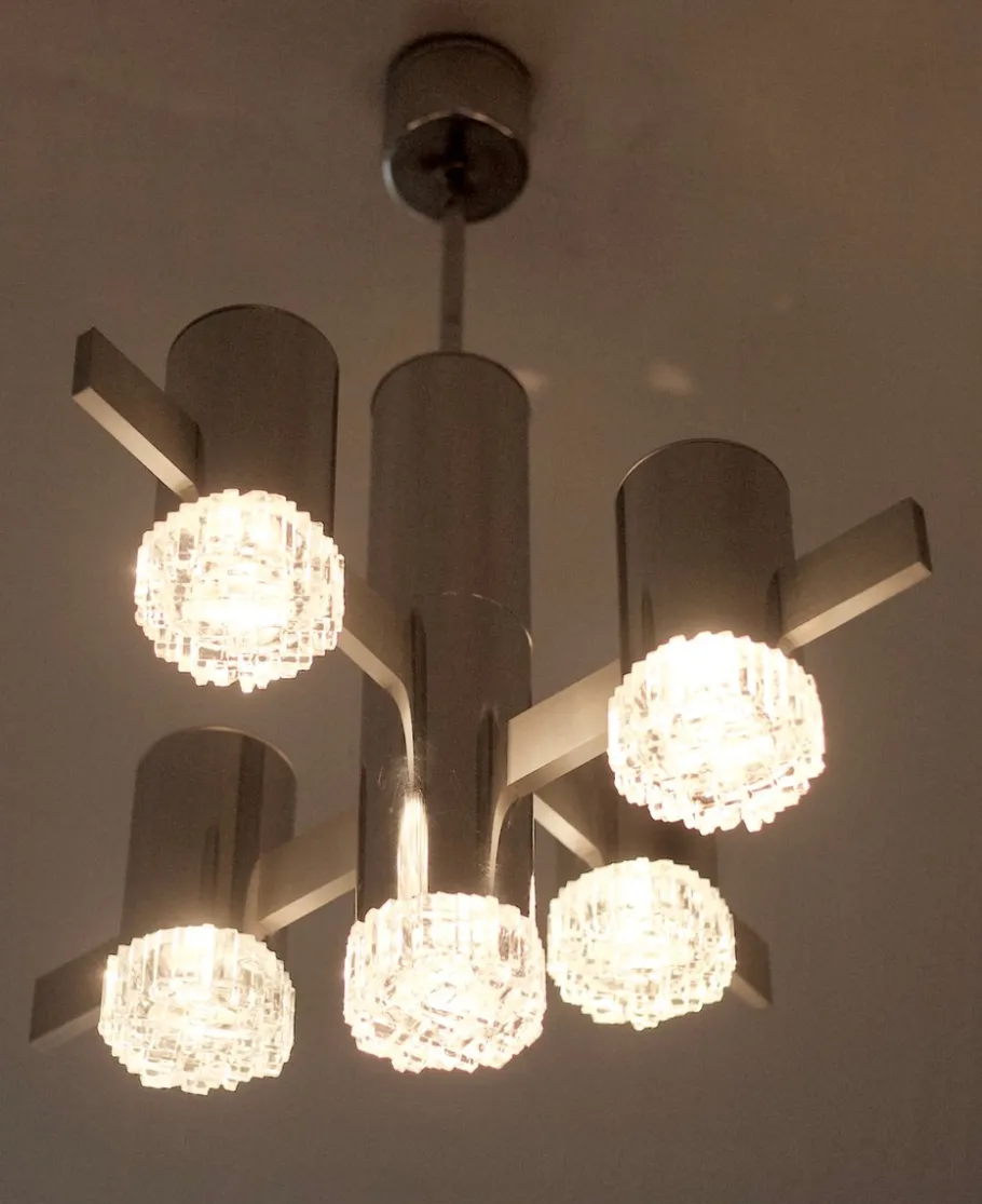 Clearance Pamono Chandelier by Gaetano Sciolari for Sciolari, 1970s