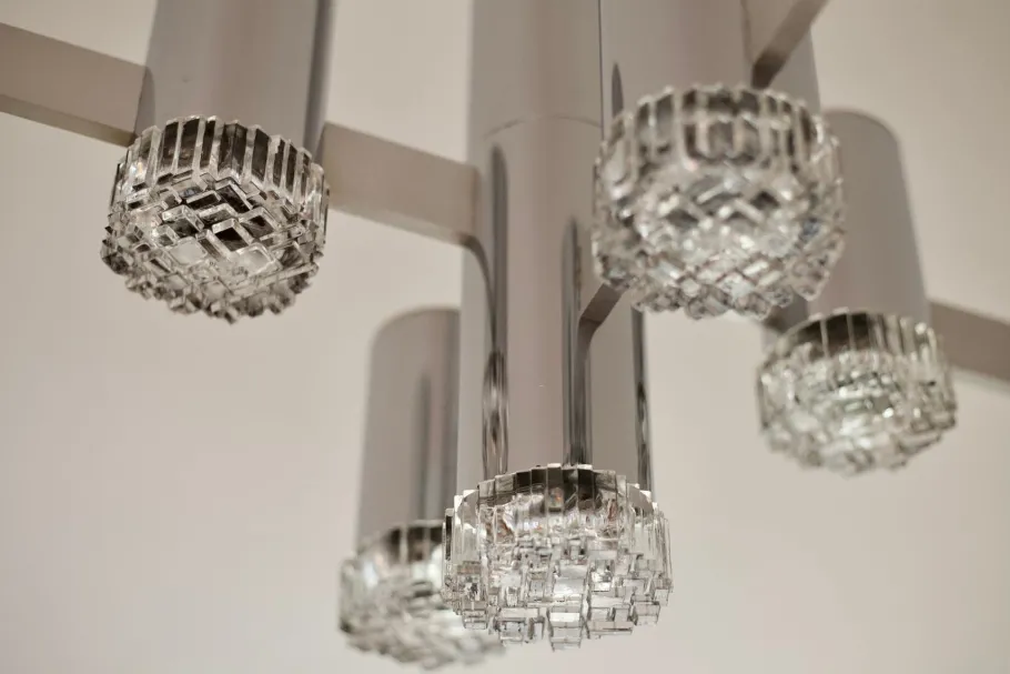 Clearance Pamono Chandelier by Gaetano Sciolari for Sciolari, 1970s