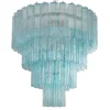 Discount Pamono Chandelier in Turquoise Murano Glass, Italy, 1980s