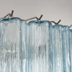 Discount Pamono Chandelier in Turquoise Murano Glass, Italy, 1980s