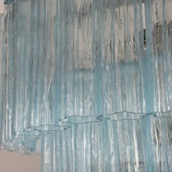 Discount Pamono Chandelier in Turquoise Murano Glass, Italy, 1980s