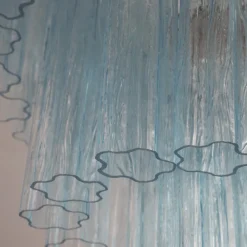 Discount Pamono Chandelier in Turquoise Murano Glass, Italy, 1980s