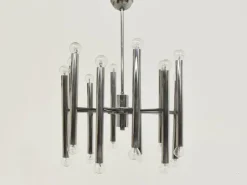 New Pamono Chandelier with 24 Bulbs by Geatano Sciolari, Italy, 1970s