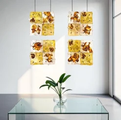 New Pamono Cheerio Patchwork Wall Lamps by Toni Zuccheri for Venini, 20th Century, Set of 4