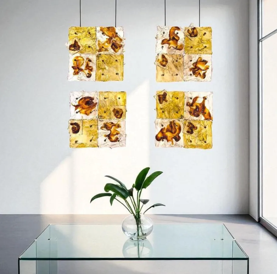 New Pamono Cheerio Patchwork Wall Lamps by Toni Zuccheri for Venini, 20th Century, Set of 4