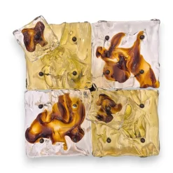 New Pamono Cheerio Patchwork Wall Lamps by Toni Zuccheri for Venini, 20th Century, Set of 4