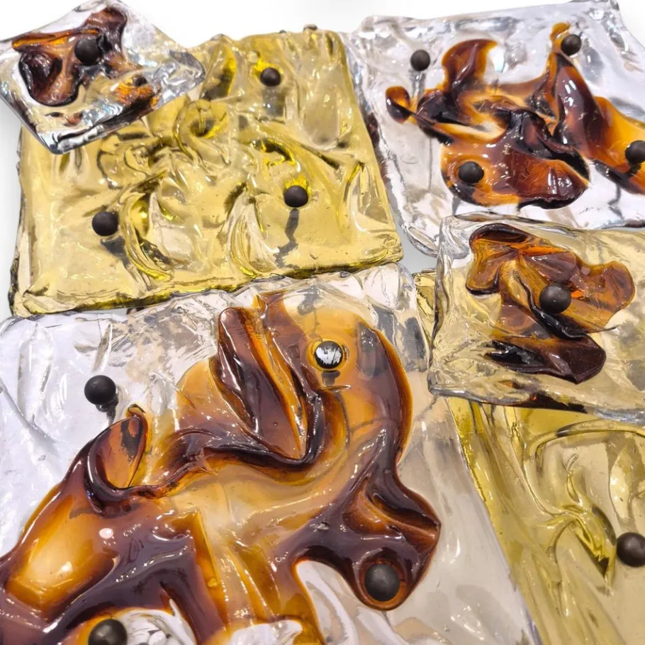 New Pamono Cheerio Patchwork Wall Lamps by Toni Zuccheri for Venini, 20th Century, Set of 4