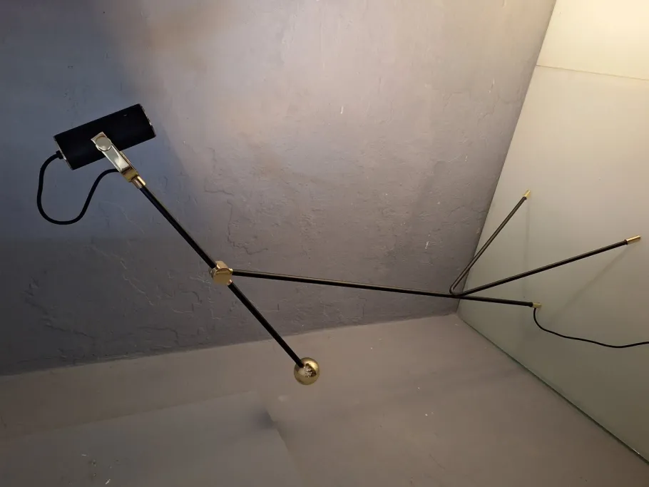 Clearance Pamono Chilum Floor Lamp in Brass and Iron by William Pianta for Nahoor, 2010s