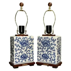 Sale Pamono Chinese Style Blue and White Porcelain Table Lamps from Ralph Lauren, Set of 2