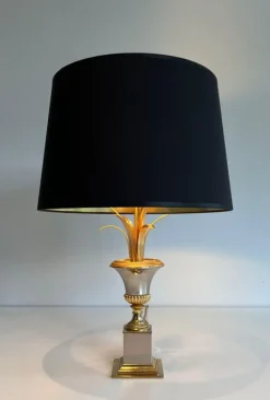 Sale Pamono Chrome and Brass Palm Tree Lamps in the style of Maison Charles, 1970, Set of 2