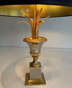 Sale Pamono Chrome and Brass Palm Tree Lamps in the style of Maison Charles, 1970, Set of 2