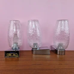 Sale Pamono Chrome and Glass Wall Lamps from Keuco, 1970s, Set of 3