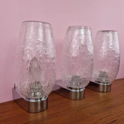 Sale Pamono Chrome and Glass Wall Lamps from Keuco, 1970s, Set of 3