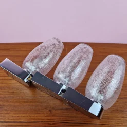 Sale Pamono Chrome and Glass Wall Lamps from Keuco, 1970s, Set of 3