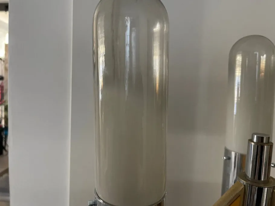 New Pamono Chrome and Murano Glass Floor Lamp from Mazzega, 1970s