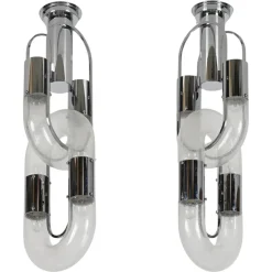 Discount Pamono Chrome Chandeliers by Aldo Nason for Mazzega, 1970s