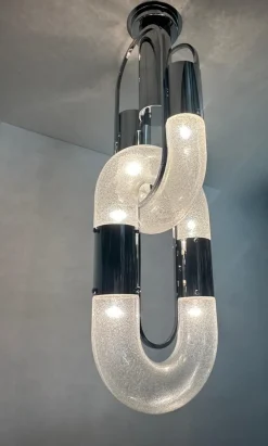 Discount Pamono Chrome Chandeliers by Aldo Nason for Mazzega, 1970s