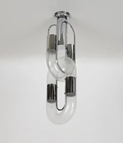 Discount Pamono Chrome Chandeliers by Aldo Nason for Mazzega, 1970s