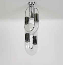 Discount Pamono Chrome Chandeliers by Aldo Nason for Mazzega, 1970s