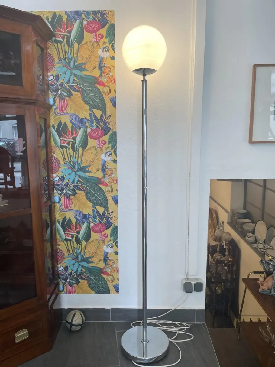 Clearance Pamono Chrome Floor Lamp from Bauhaus, 1970s