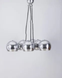 Clearance Pamono Chrome Metal Chandelier by Goffredo Reggiani for Reggiani, 1970s
