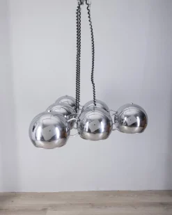 Clearance Pamono Chrome Metal Chandelier by Goffredo Reggiani for Reggiani, 1970s