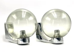Discount Pamono Chrome Plated Brass Bathroom Sconces, 1970s, Set of 2