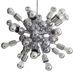 New Pamono Chrome Sputnik Ceiling Lamp by Goffredo Reggiani, Italy, 1970s