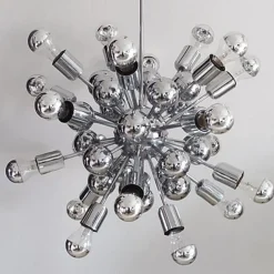 New Pamono Chrome Sputnik Ceiling Lamp by Goffredo Reggiani, Italy, 1970s