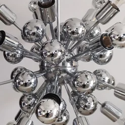 New Pamono Chrome Sputnik Ceiling Lamp by Goffredo Reggiani, Italy, 1970s