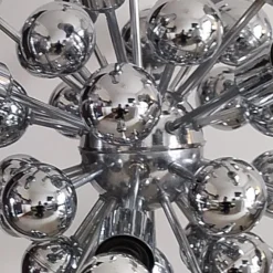 New Pamono Chrome Sputnik Ceiling Lamp by Goffredo Reggiani, Italy, 1970s