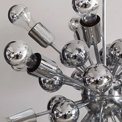 New Pamono Chrome Sputnik Ceiling Lamp by Goffredo Reggiani, Italy, 1970s