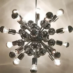 New Pamono Chrome Sputnik Ceiling Lamp by Goffredo Reggiani, Italy, 1970s