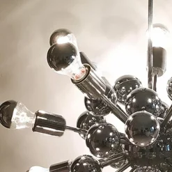 New Pamono Chrome Sputnik Ceiling Lamp by Goffredo Reggiani, Italy, 1970s
