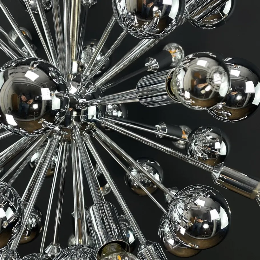 Best Pamono Chrome Sputnik Ceiling Lamp attributed to Cosack, 1970s