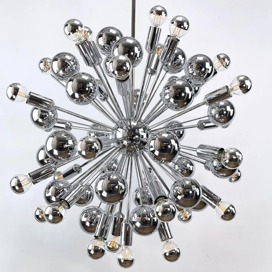 Best Pamono Chrome Sputnik Ceiling Lamp attributed to Cosack, 1970s