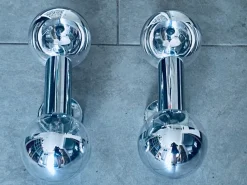 Hot Pamono Chrome Wall Lamps by Motoko Ishii for Staff Leuchten, 1960, Set of 2